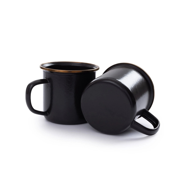 Enamel Cup Set Charcoal Indoor/Outdoor